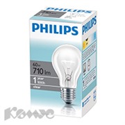 Электрич.лампа Philips стандартная/прозрачная 60W E27 CL/A55 (10/120)