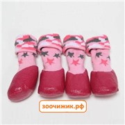 Носки "Барбоски" S/2 c латексным покрытием на завязках розовые для собак