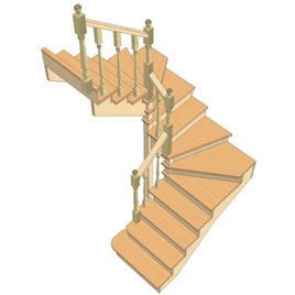 №3.1.7.4. Лестница с разворотом на 180 градусов, с забежными ступенями, интернет-магазин Sportcoast.ru