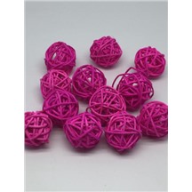 Ротанговые шары 3см В упак 12 шт. Цвет: розовый (pink)