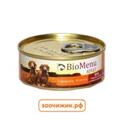 Консервы BioMenu Adult для собак говядина+ягнёнок (100 гр)