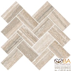 Мозаика Vitra  Travertini Шеврон Коричневый (5х10) 31,5х28 купить по лучшей цене в интернет магазине стильных обоев Сова ТД. Доставка по Москве, МО и всей России