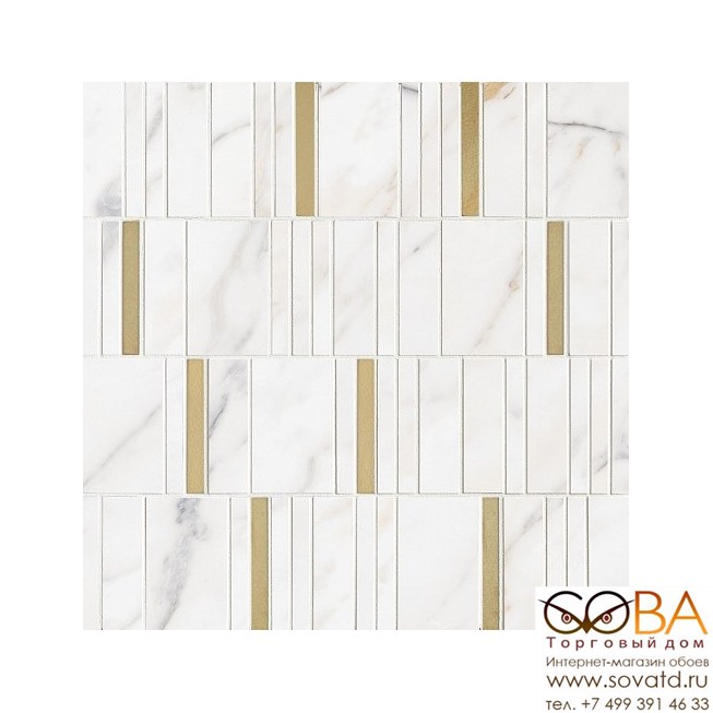 Мозаика Marazzi  Allmarble Wall Golden White Mosaico Barcode Lux 40х40 купить по лучшей цене в интернет магазине стильных обоев Сова ТД. Доставка по Москве, МО и всей России