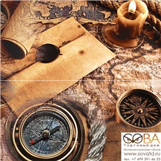 Панно Adventure  P2D195 40х40 (из 2 плиток) купить по лучшей цене в интернет магазине стильных обоев Сова ТД. Доставка по Москве, МО и всей России