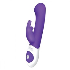 Фиолетовый стимулятор G-точки с клиторальным отростком The G-spot Rabbit - 22 см.