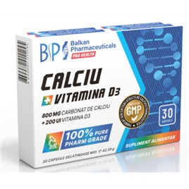 Кальций + Витамин D3 Balkan Pfarma, 30 капс.
