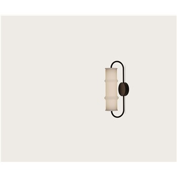 Бра настенное стекло опал и металл черный модерн стиль