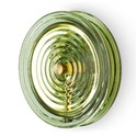 Бра настенное круглое «Green Ripple» — зелёное рельефное стекло, латунь